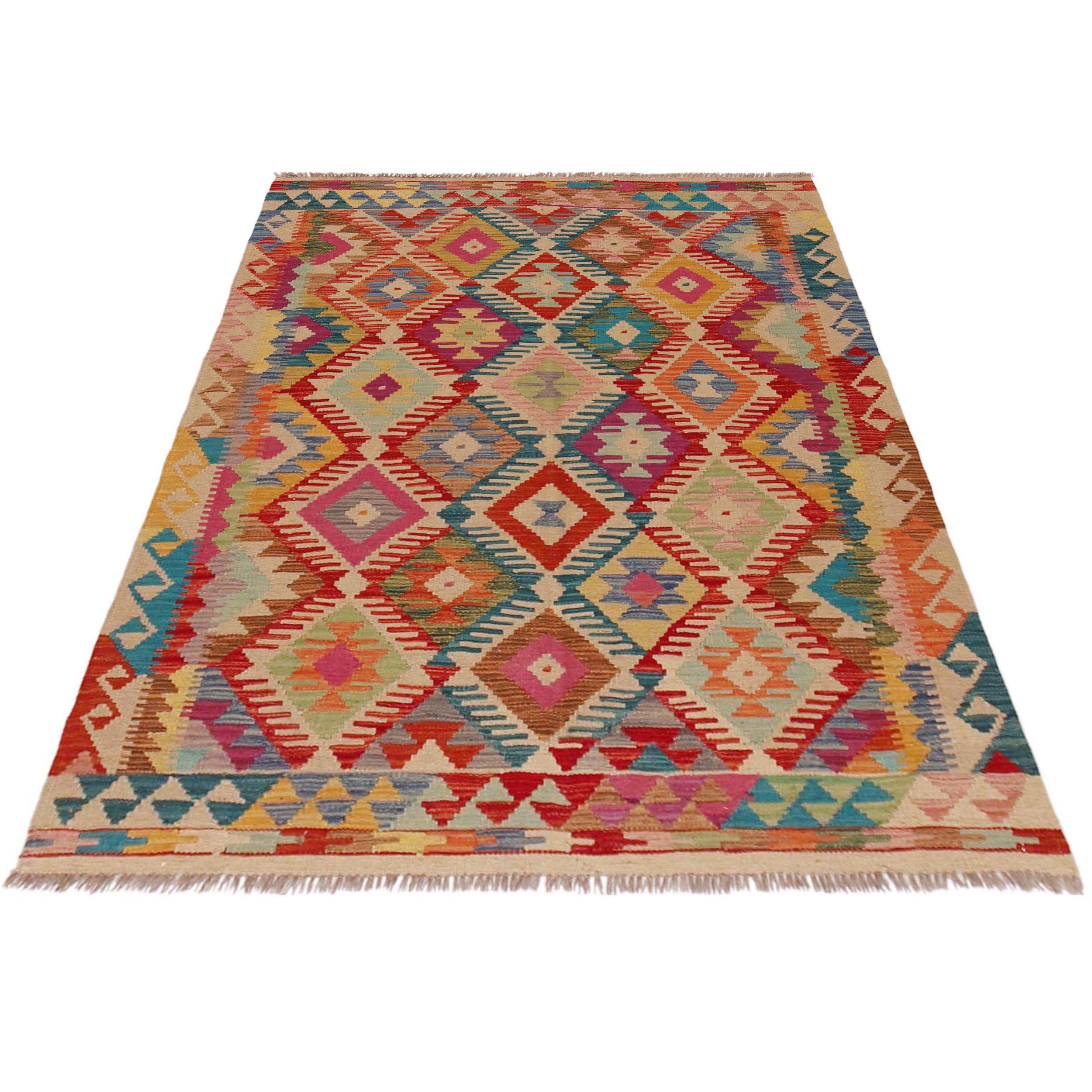 Handmade Wool Area Rug 127 x 172 cm (ID 36129)