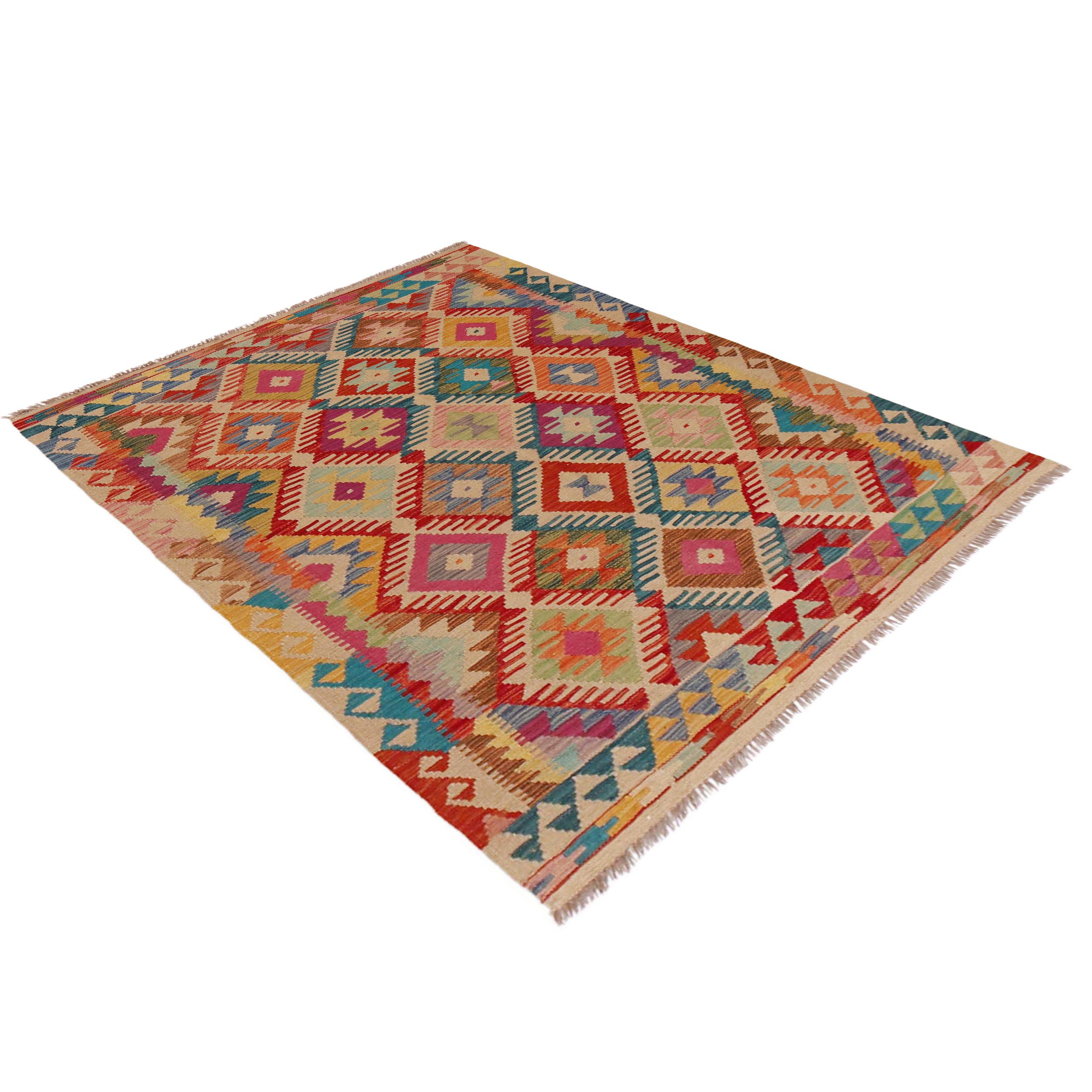 Handmade Wool Area Rug 127 x 172 cm (ID 36129)