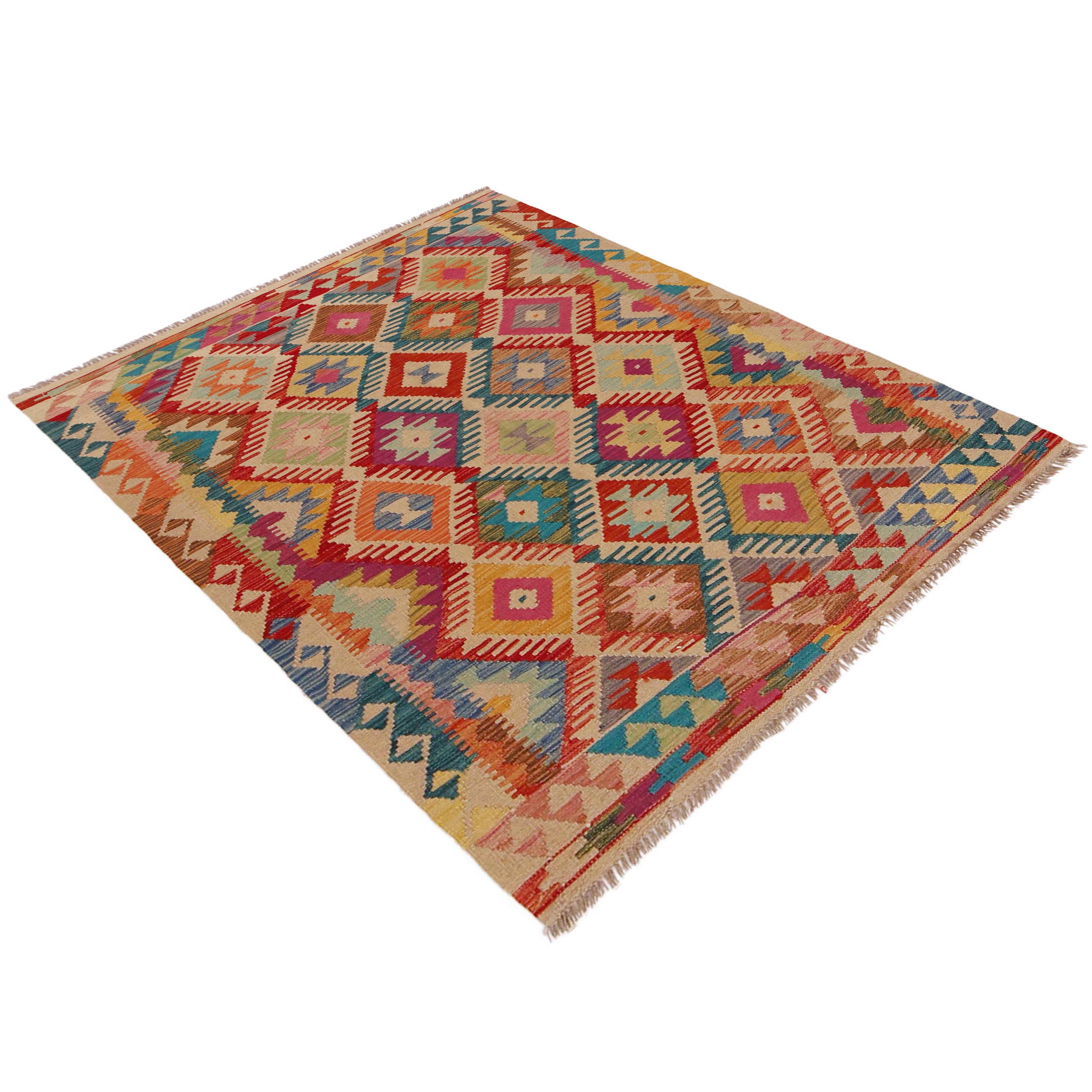 Handmade Wool Area Rug 127 x 172 cm (ID 36129)