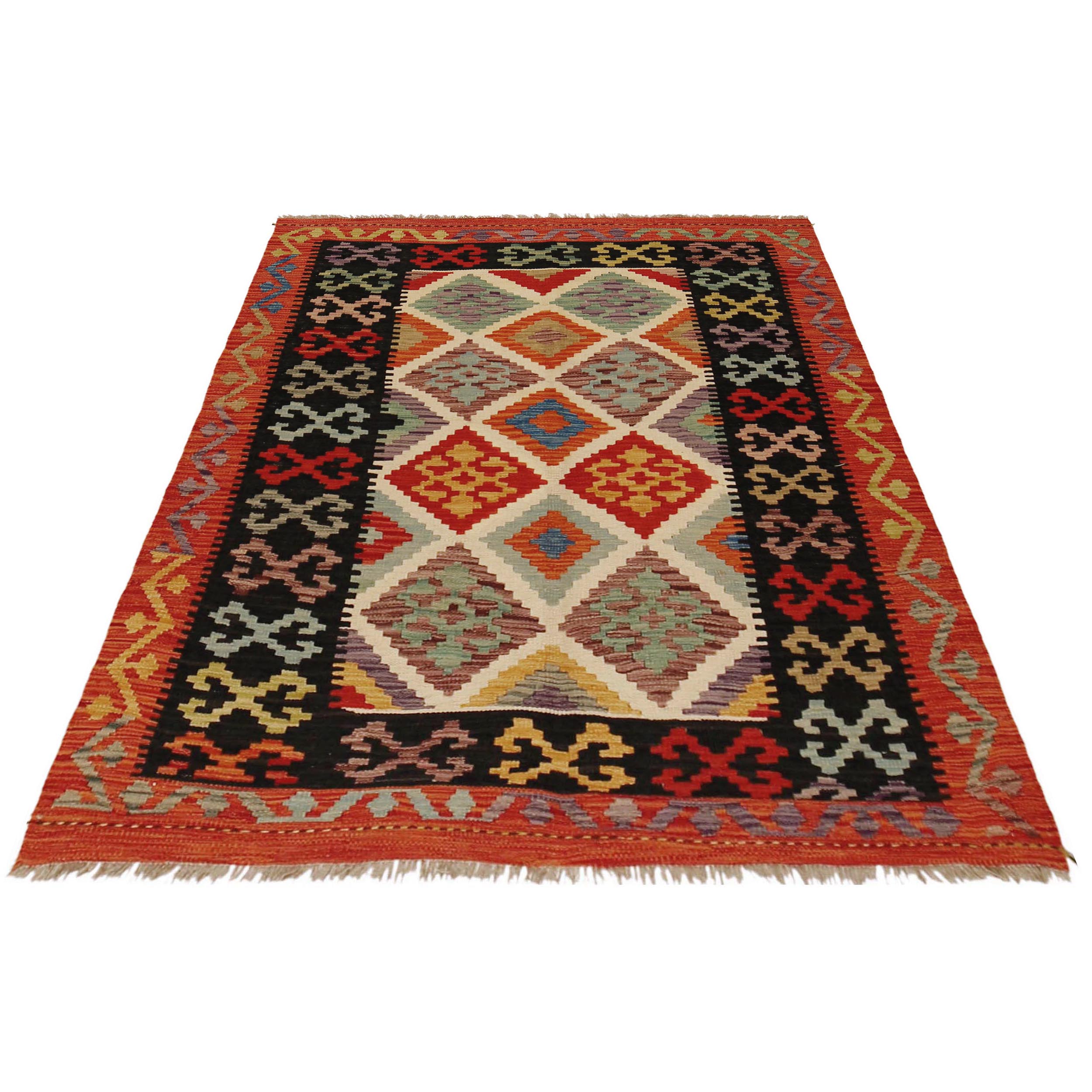 Handmade Wool Kilim Rug 126 x 172 cm (ID P36130)