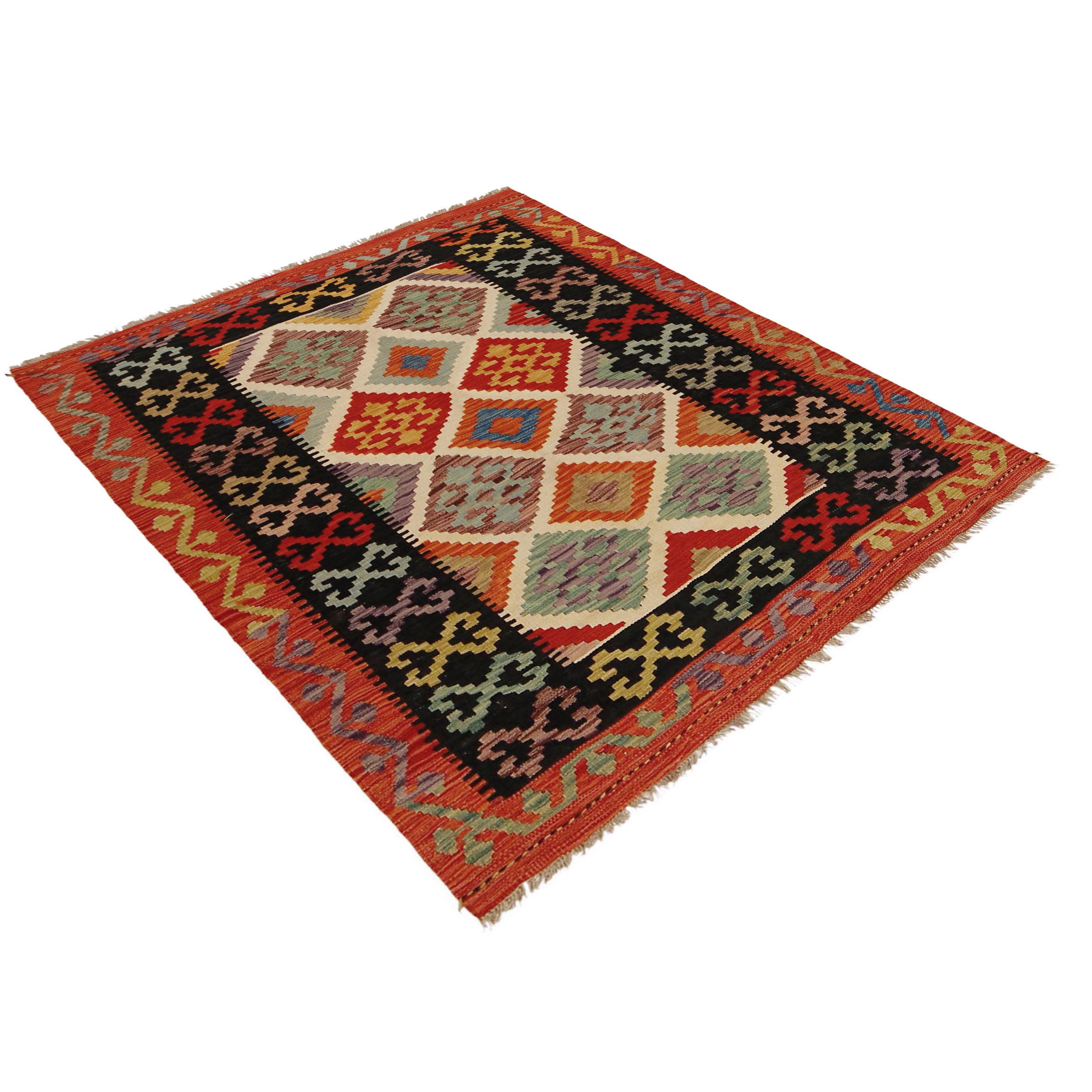 Handmade Wool Kilim Rug 126 x 172 cm (ID P36130)