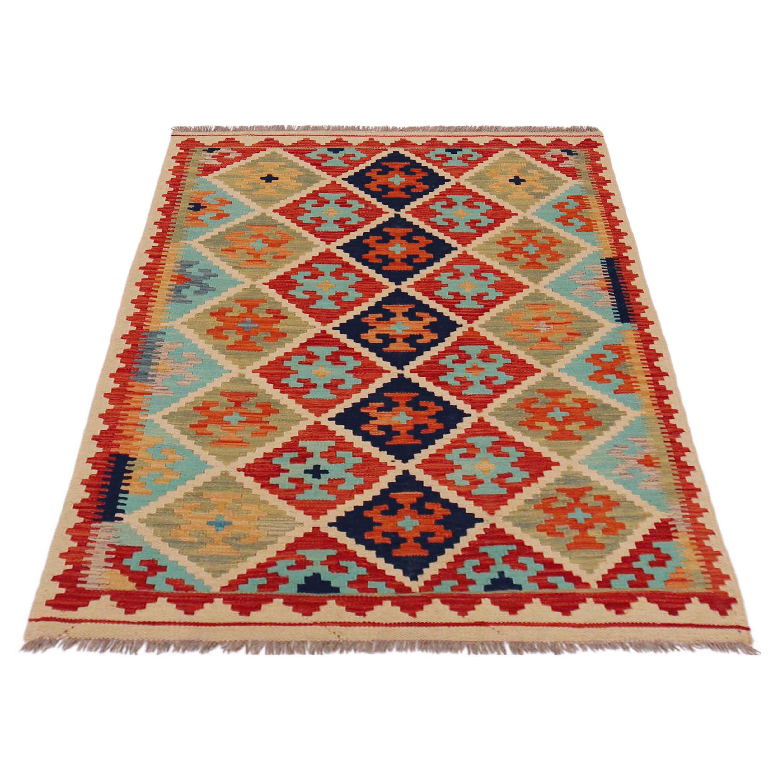 Handmade Wool Kilim Area Rug 43×59 inch (ID P36136)