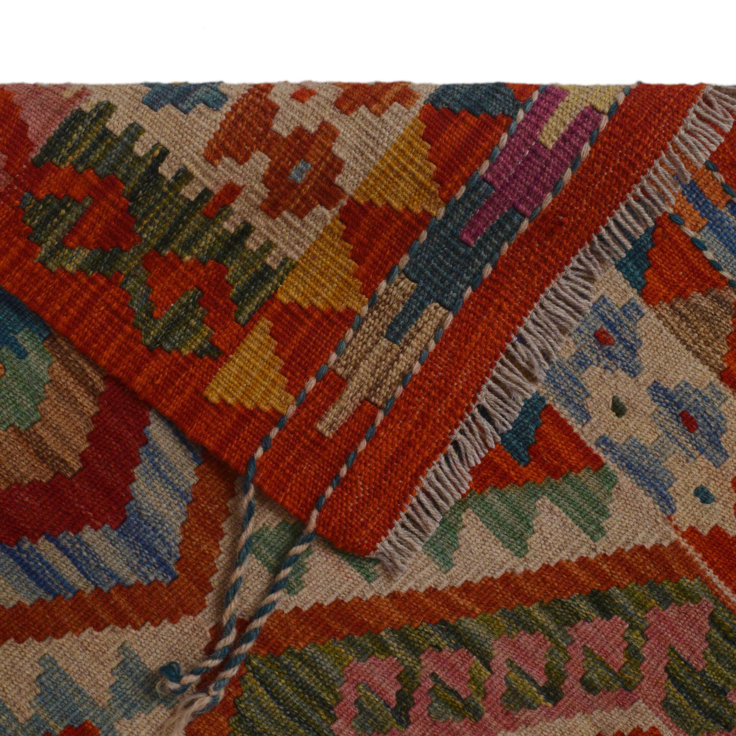 Handmade Kilim Wool Area Rug 183x254cm (ID P36138)