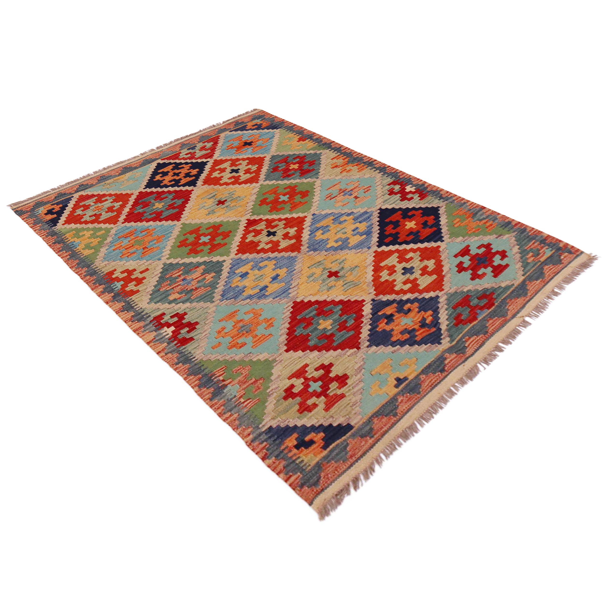 Handmade Wool Kilim Rug 105 x 151 cm (ID P36139)