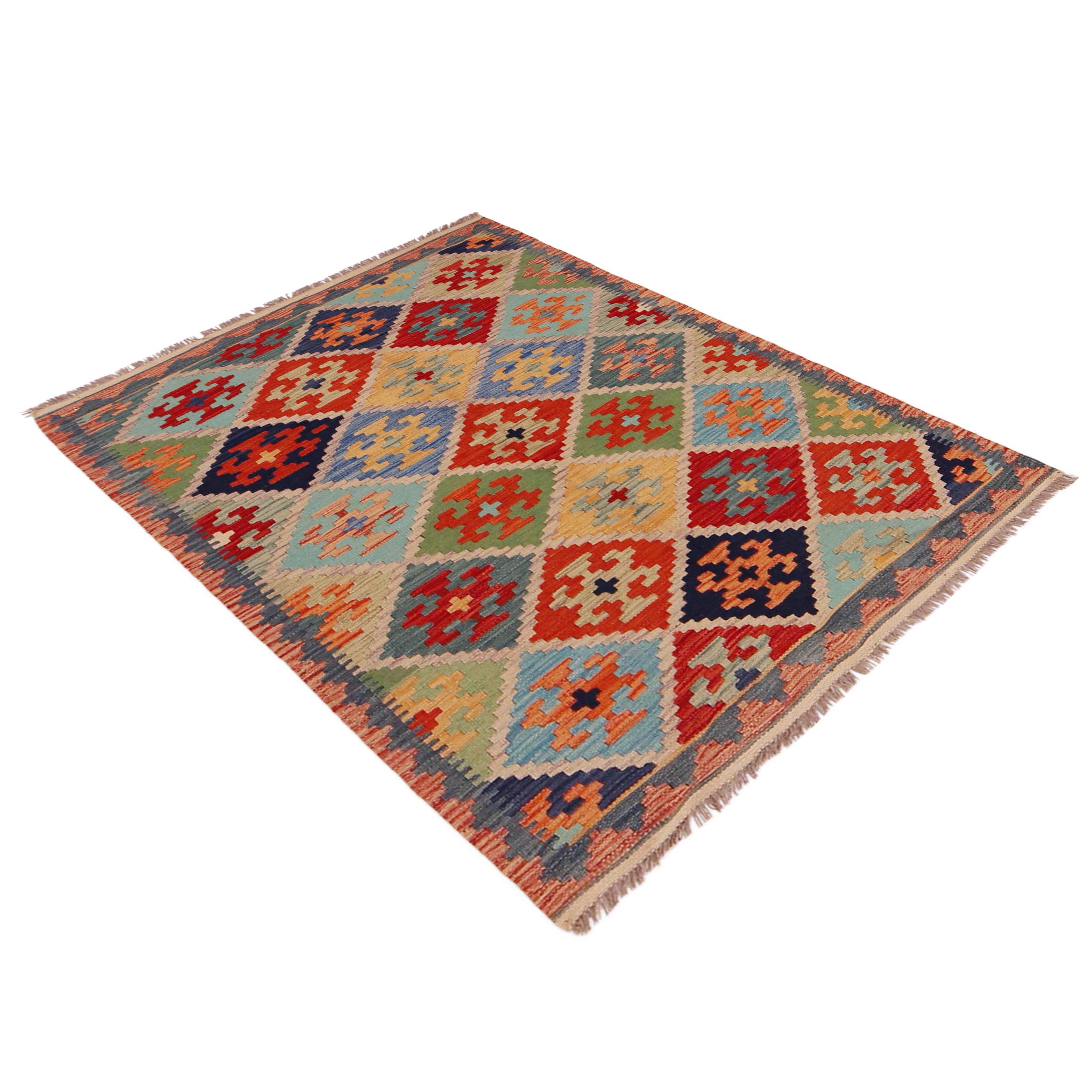 Handmade Wool Kilim Rug 105 x 151 cm (ID P36139)