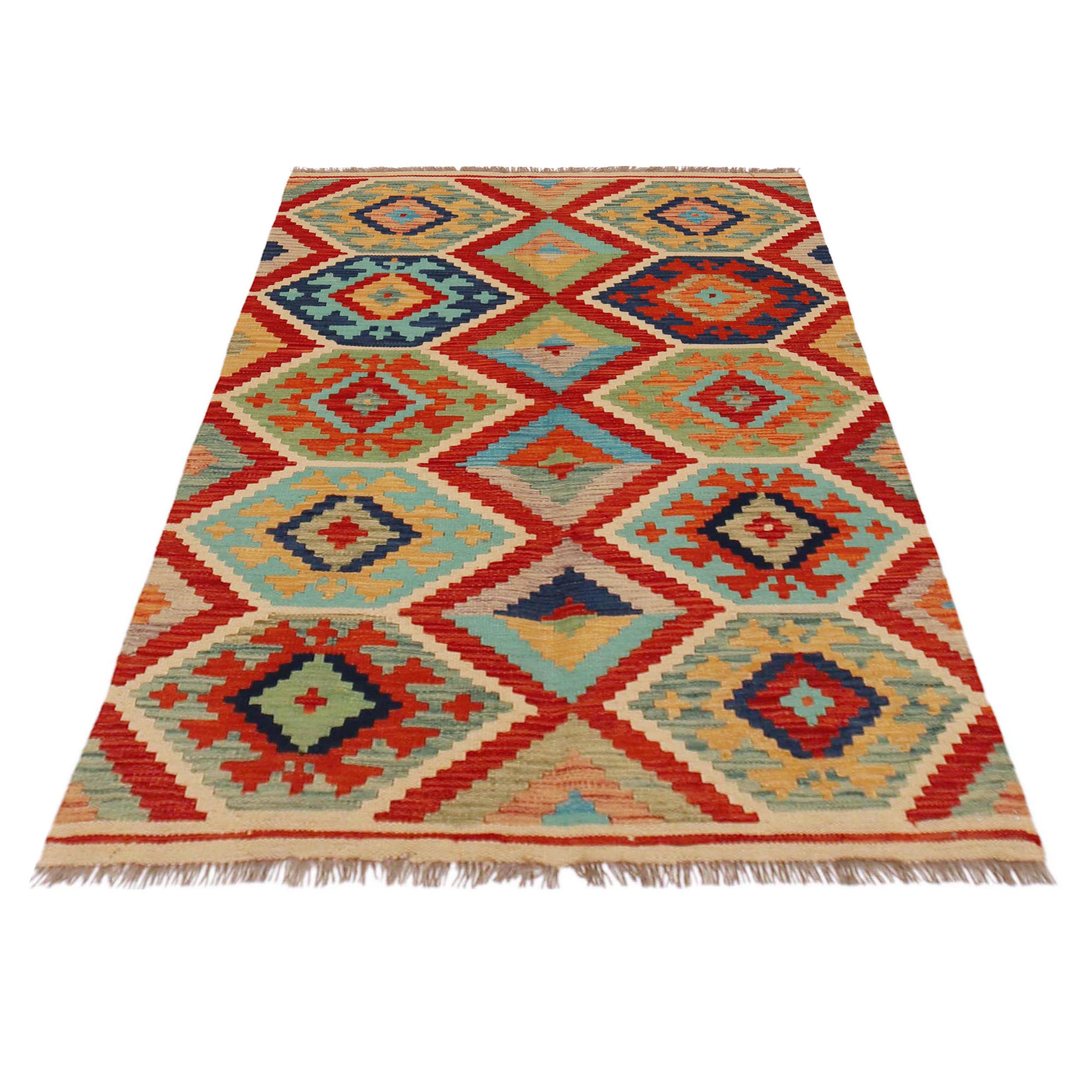 Handmade Kilim Wool Rug 103 x 153 (cm) (ID P36140)