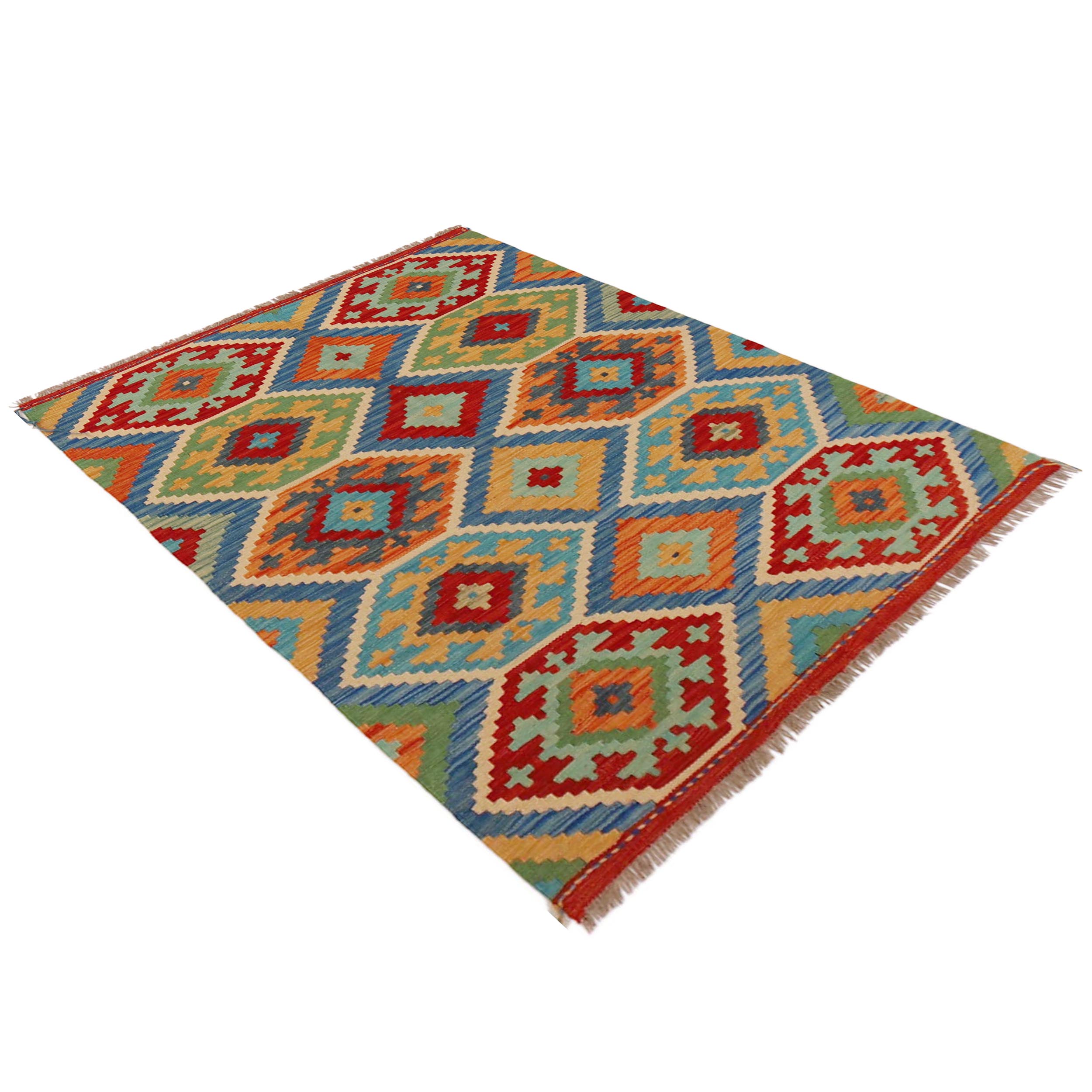 Handmade Kelim Wool Carpet 101 x 144 (cm) (ID P36141)