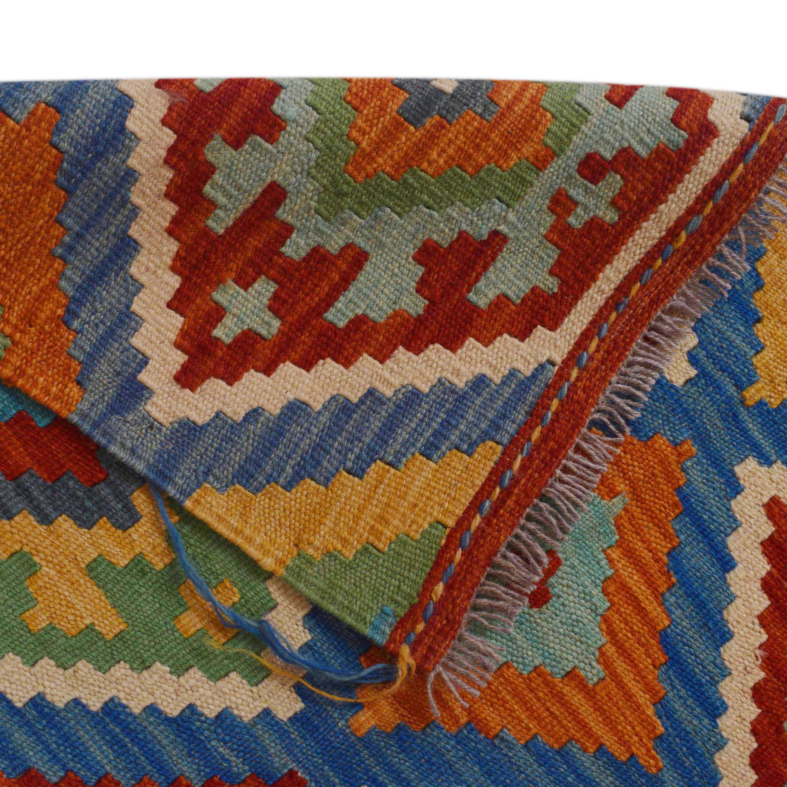 Handmade Kelim Wool Carpet 101 x 144 (cm) (ID P36141)