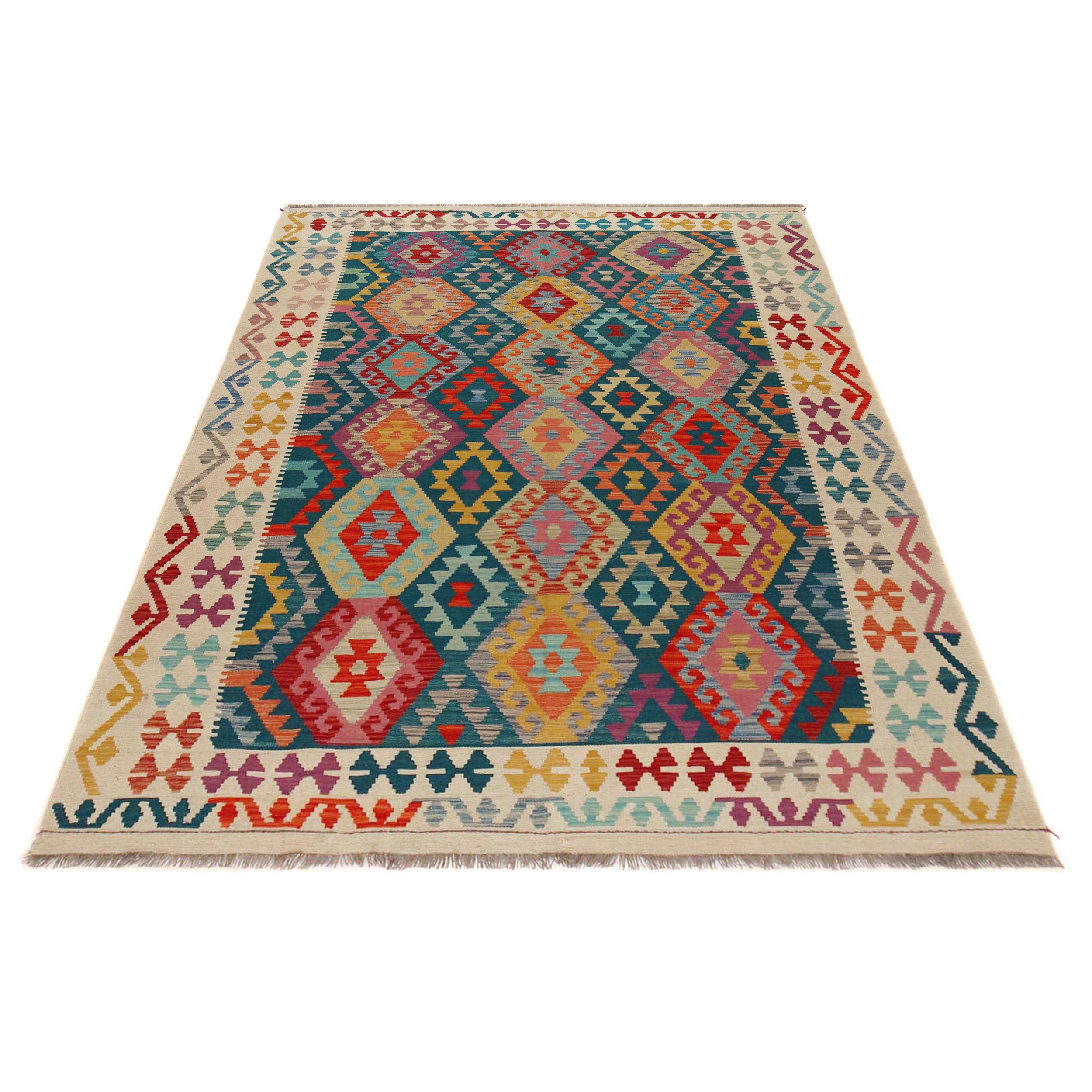 Handmade Wool Kilim Area Rug 176x247 cm (ID P36148)