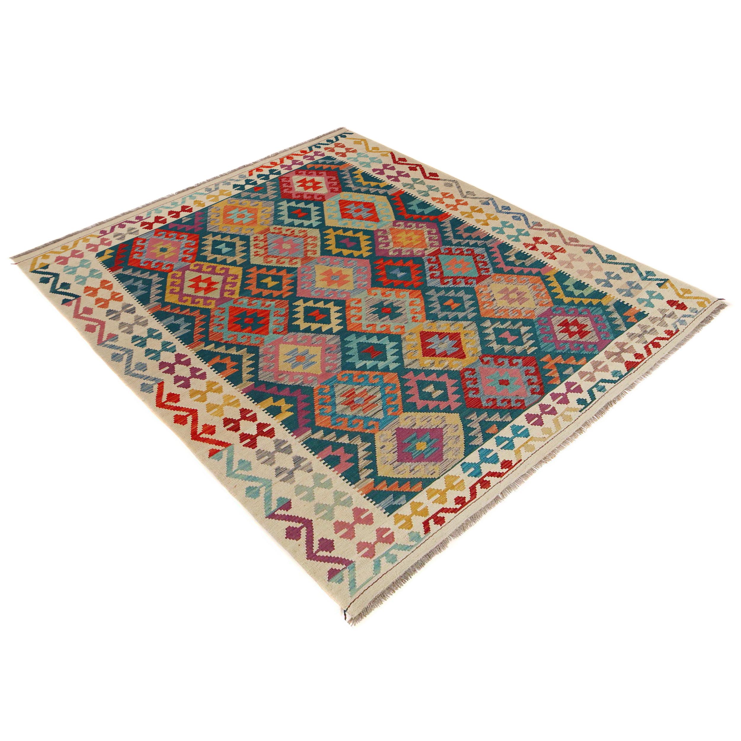 Handmade Wool Kilim Area Rug 176x247 cm (ID P36148)