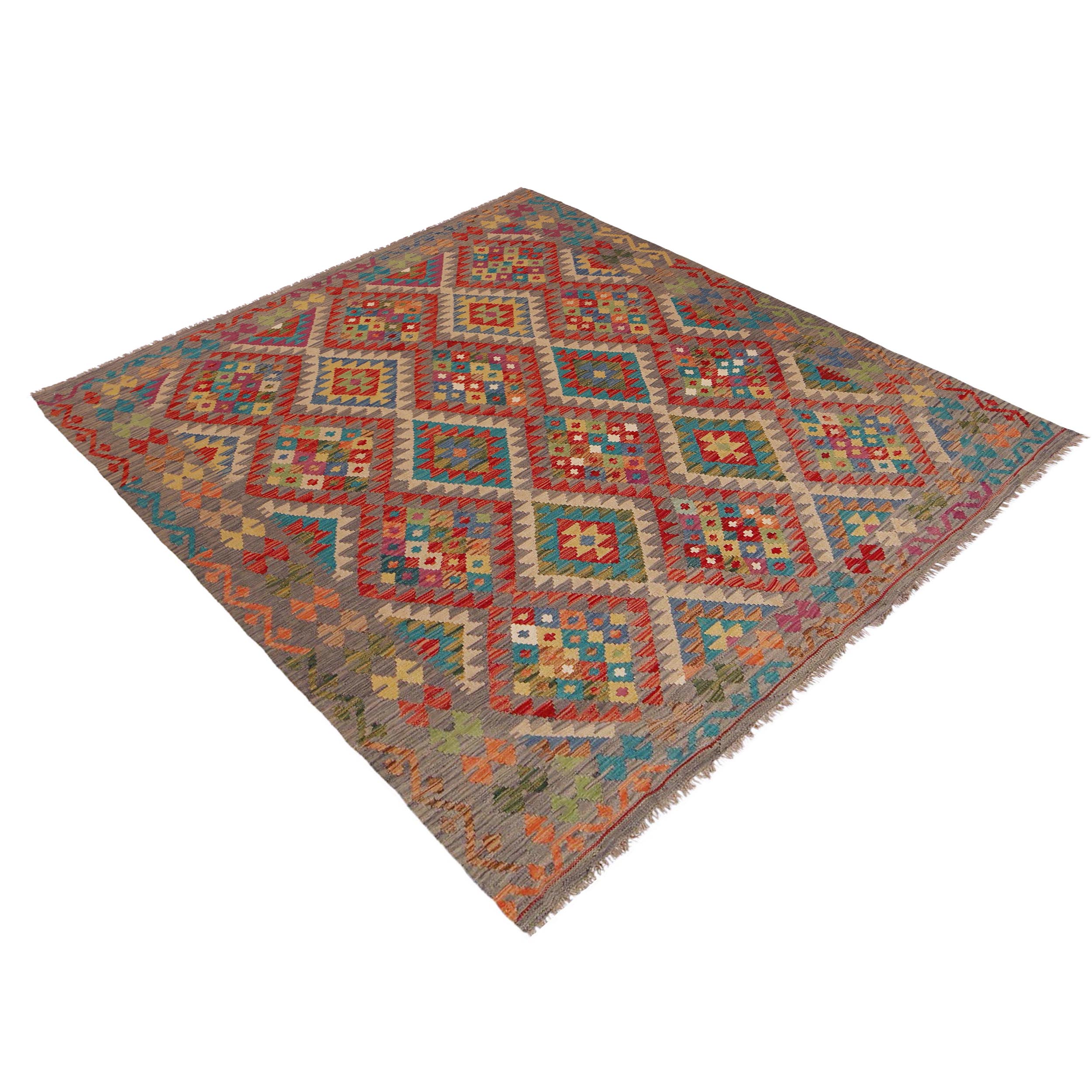 Handmade Wool Kilim Area Rug 75x96 in (ID P36150)