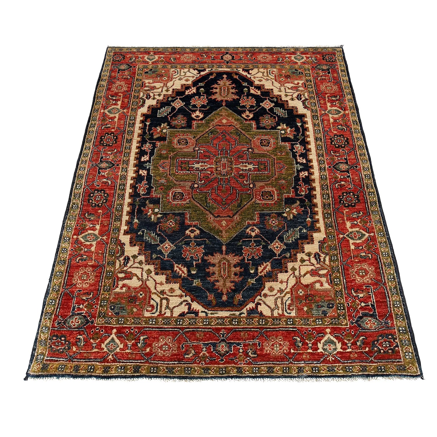 Hand Knotted Persian Design Heriz Rug 124 x 182 (cm) - No. R24373