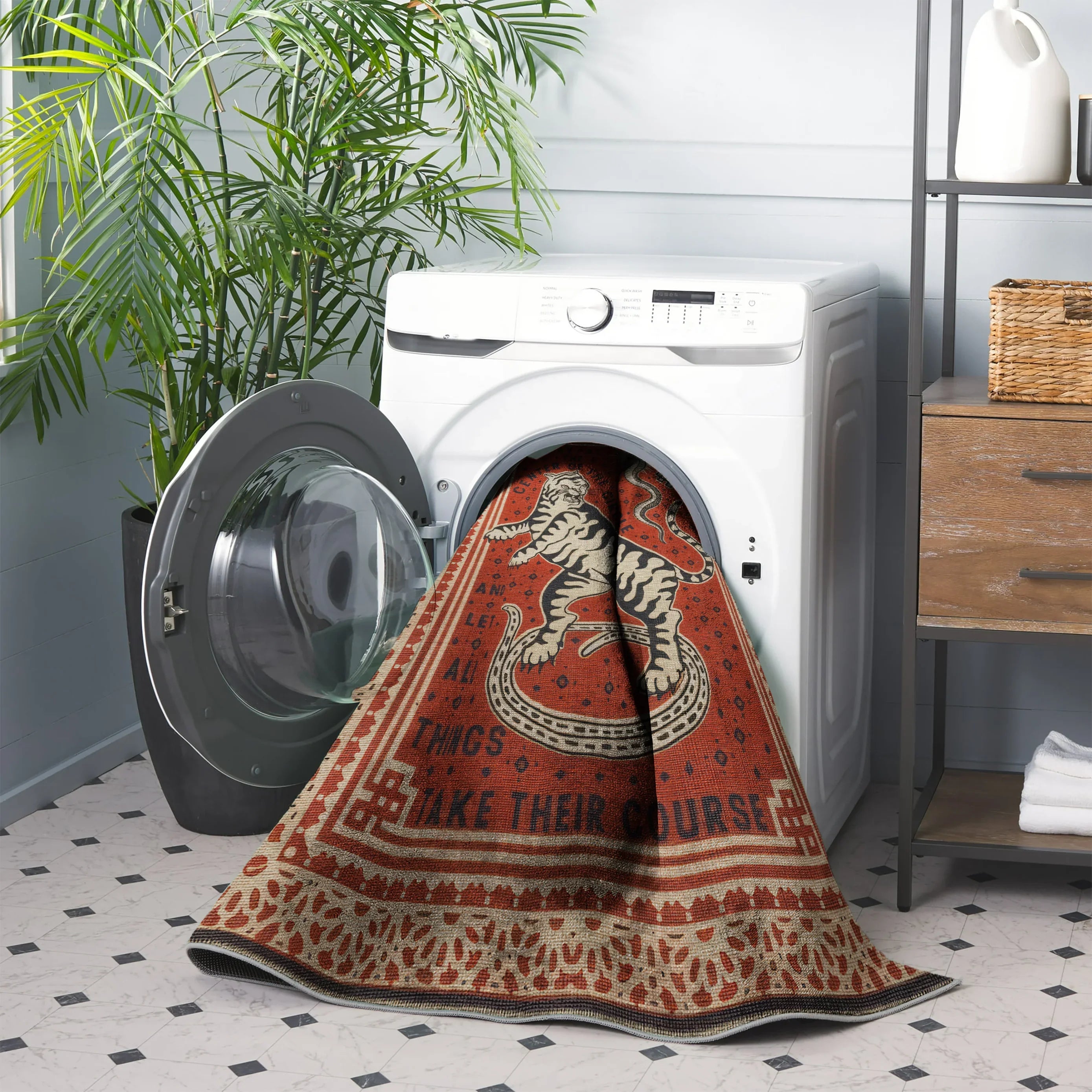 Retro Tiger Rug - Aladdinrugs
