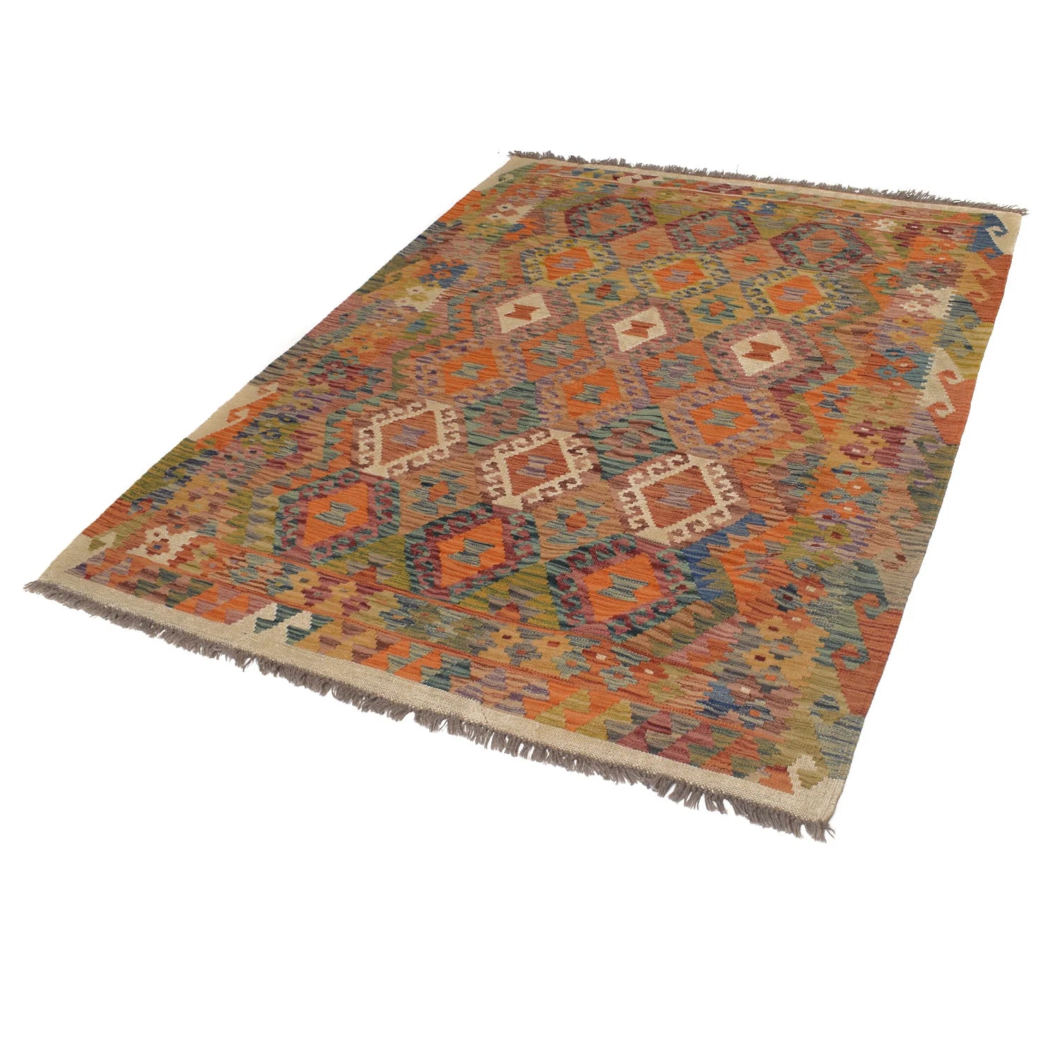 Handmade Natural Wool Kilim Rug 152 × 195 cm – No. W16856