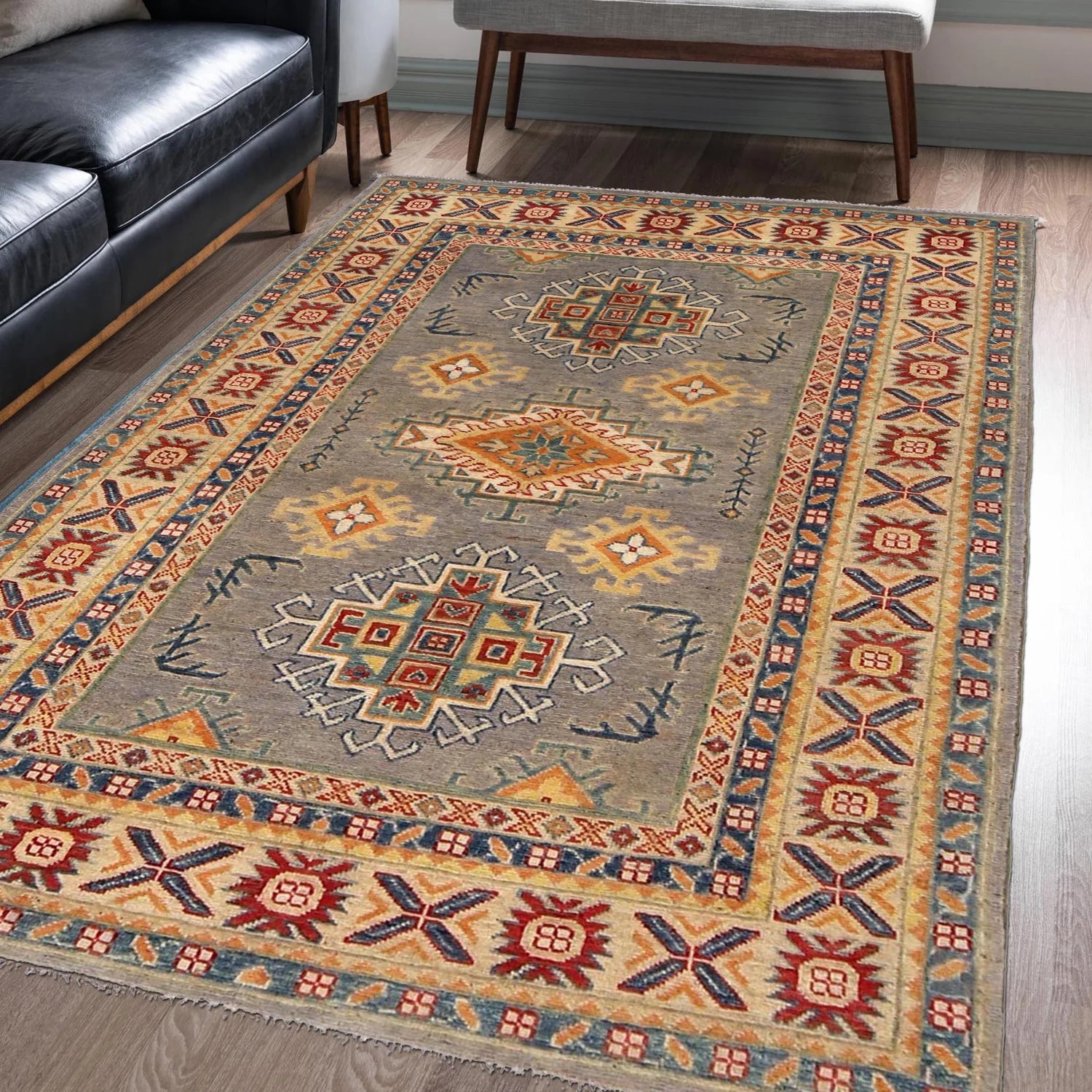 Hand Knotted Kazak Rug 126 x 180 (cm) - No. W34063