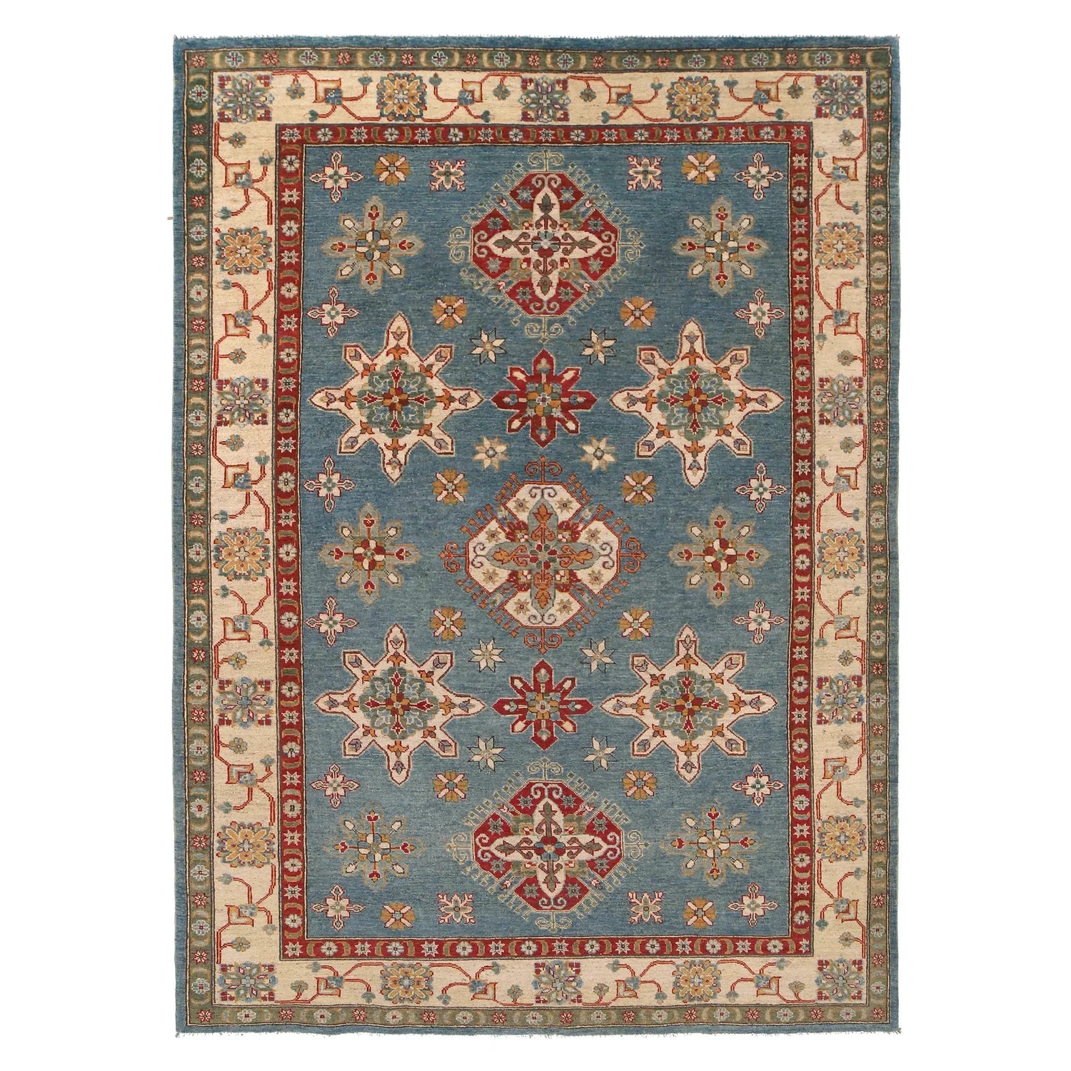 Blue Color Kazak Carpet 200 x 283 (cm) - No. W34076