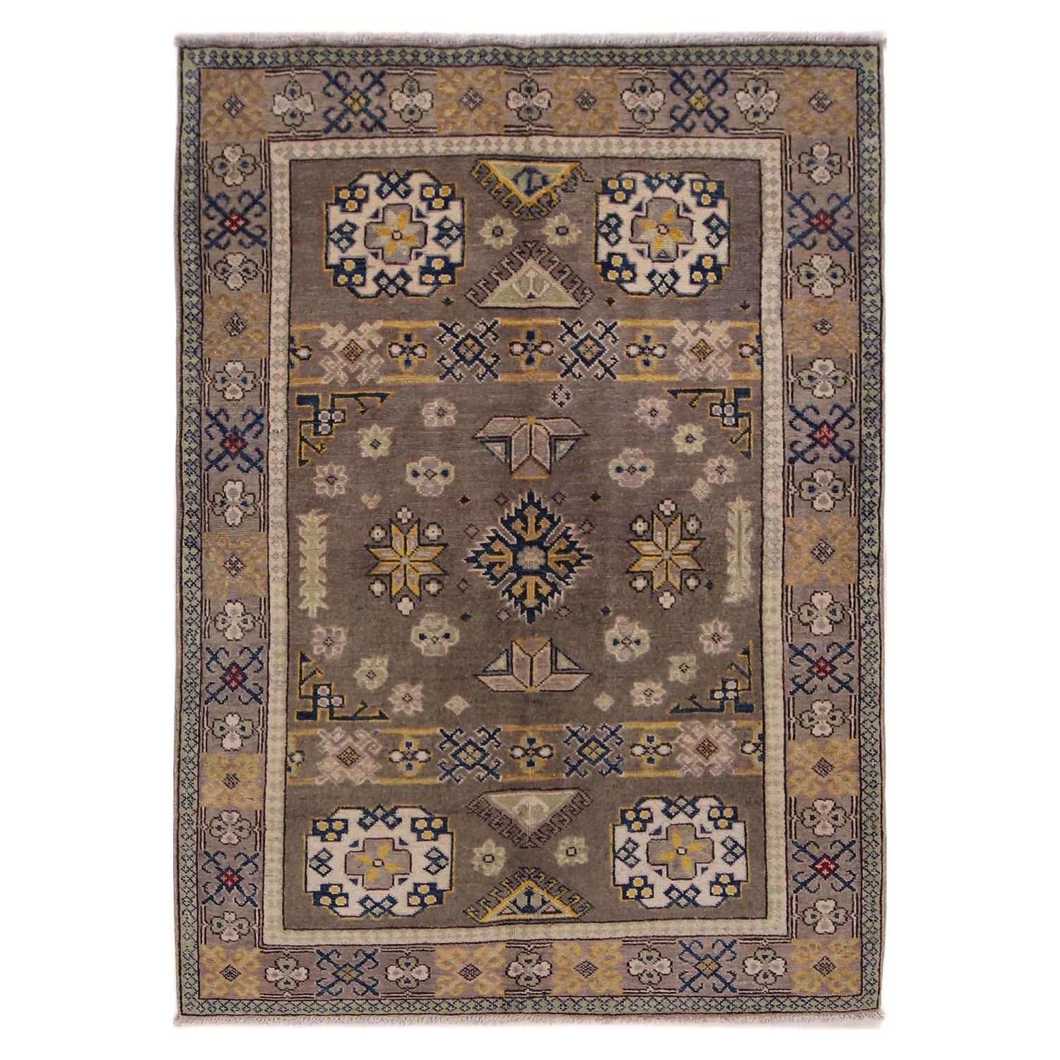 Grey Color Kazak Rug 123 x 171 (cm) - No. W34124
