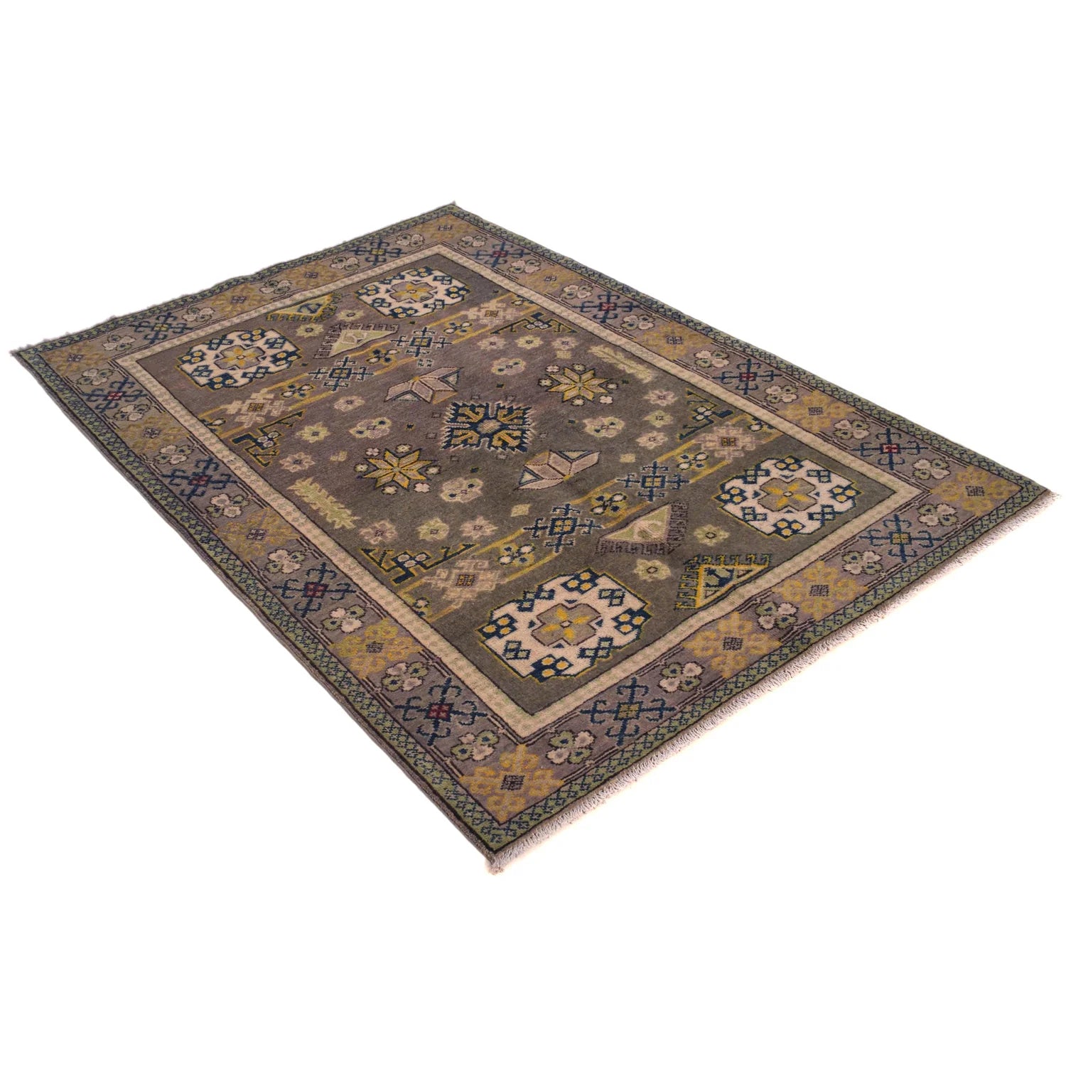 Grey Color Kazak Rug 123 x 171 (cm) - No. W34124