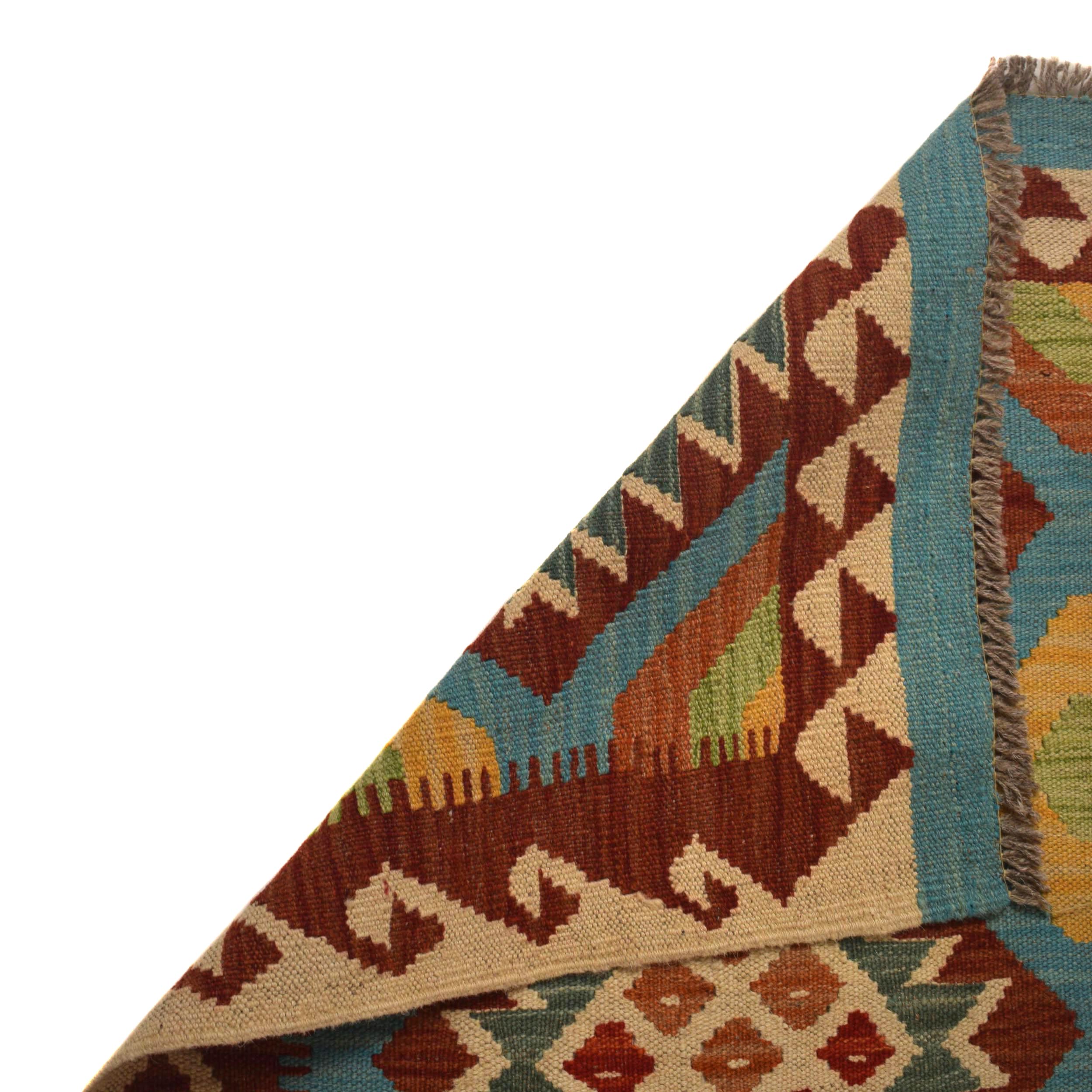 Vegetable Kelim Runner Wool Flatweave Rug W35527 24.8x75.6