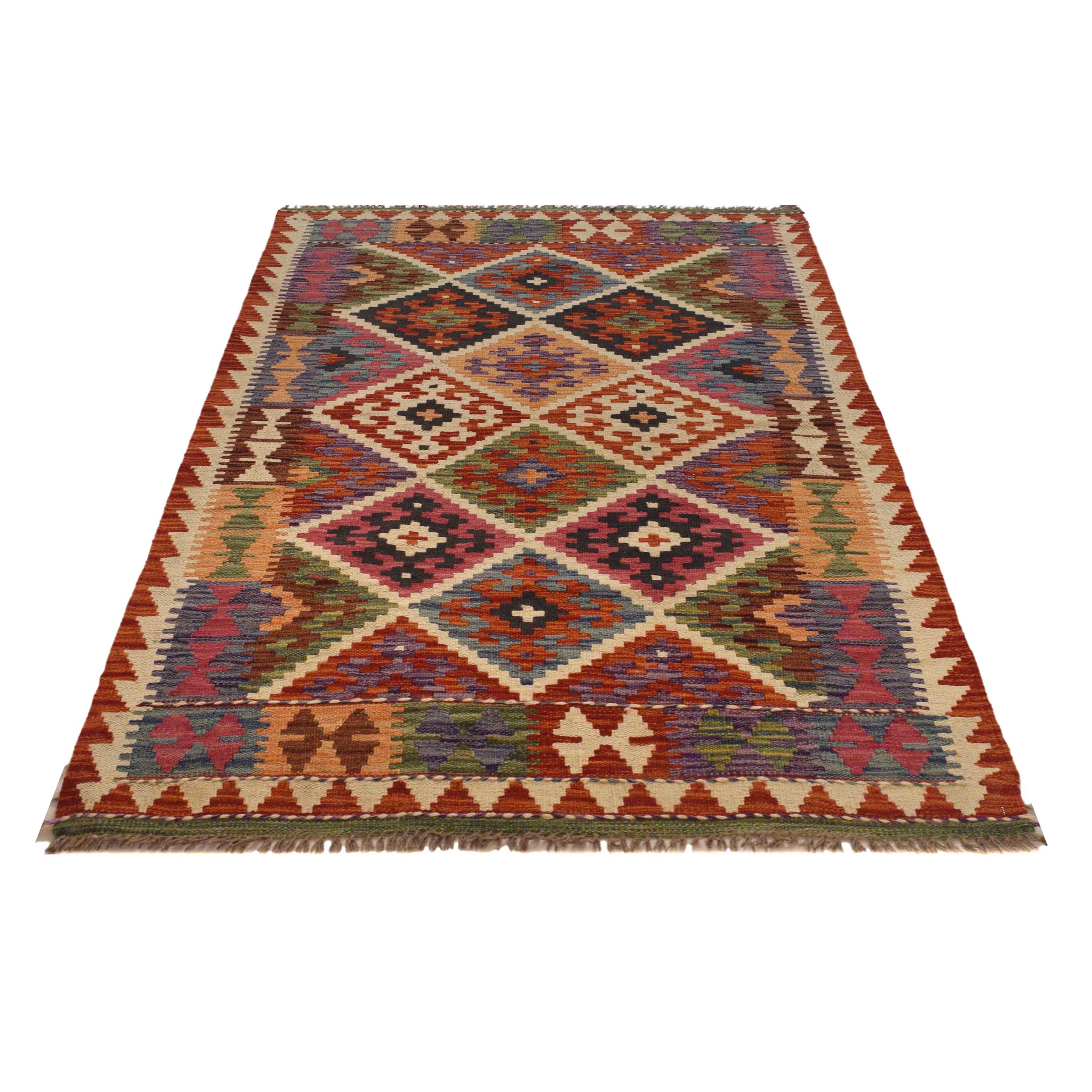 Handmade Vegetable KIlim 3' 5"  x 5' 4" (ft) - No. W35537