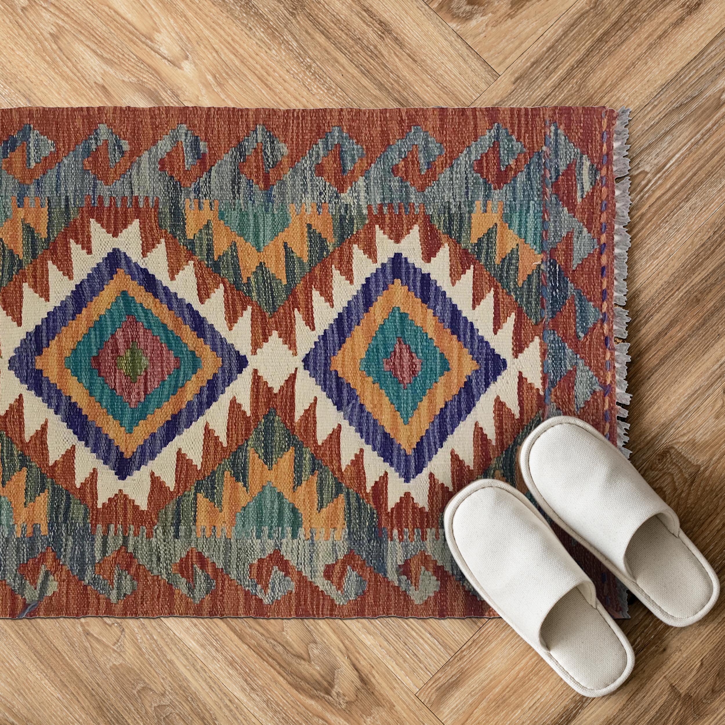Handmade Vegetable Kilim Multi Rug – 62x91 cm – Carpet ID: W35572