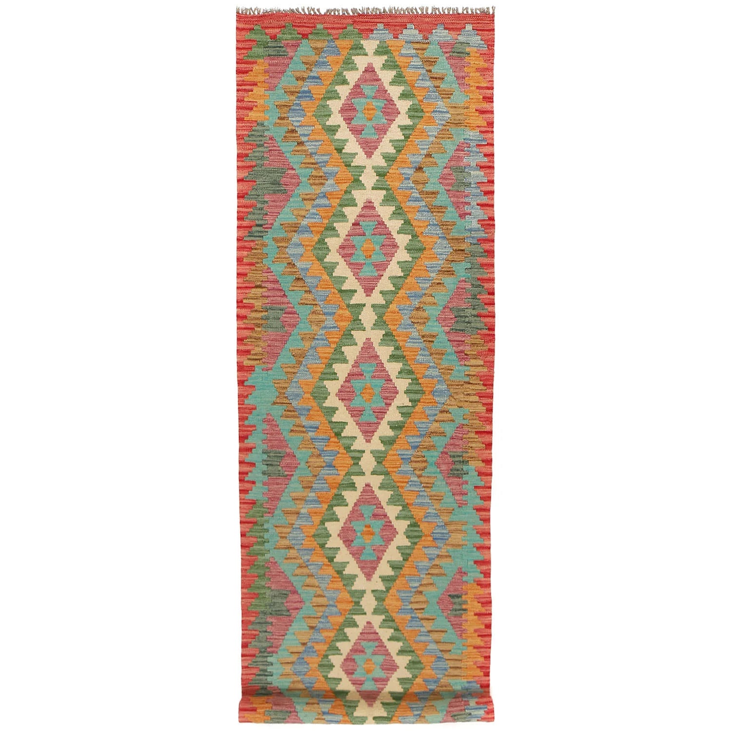 Handmade Natural Wool Kilim Runner Rug 83 ×  297 cm – No. Y14200
