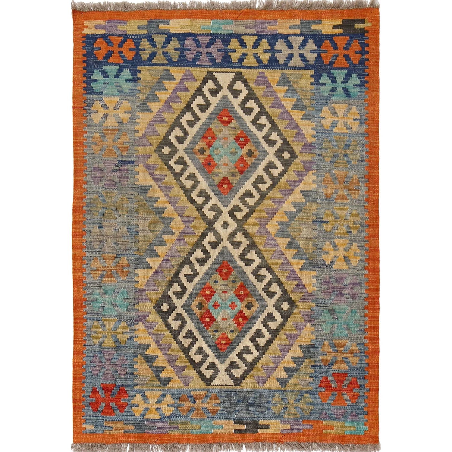 Handmade Natural Wool Kilim Rug 103 x 146 (cm) – No. Y16424