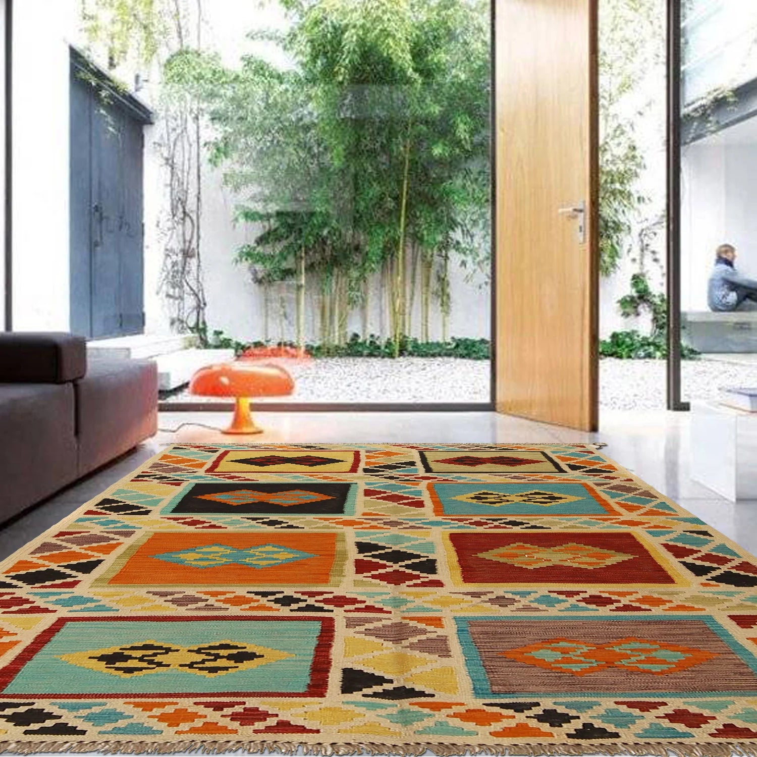 Handmade Natural Wool Kilim Rug 135 × 220 cm – No. Y31571