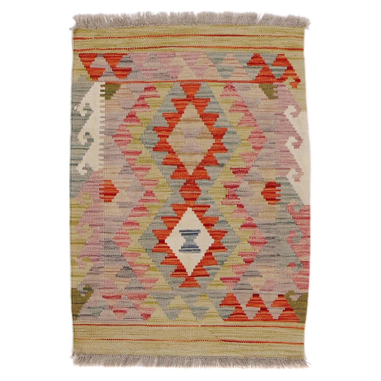 Handmade Natural Wool Kilim Rug 61 × 86 cm – No. Y31825