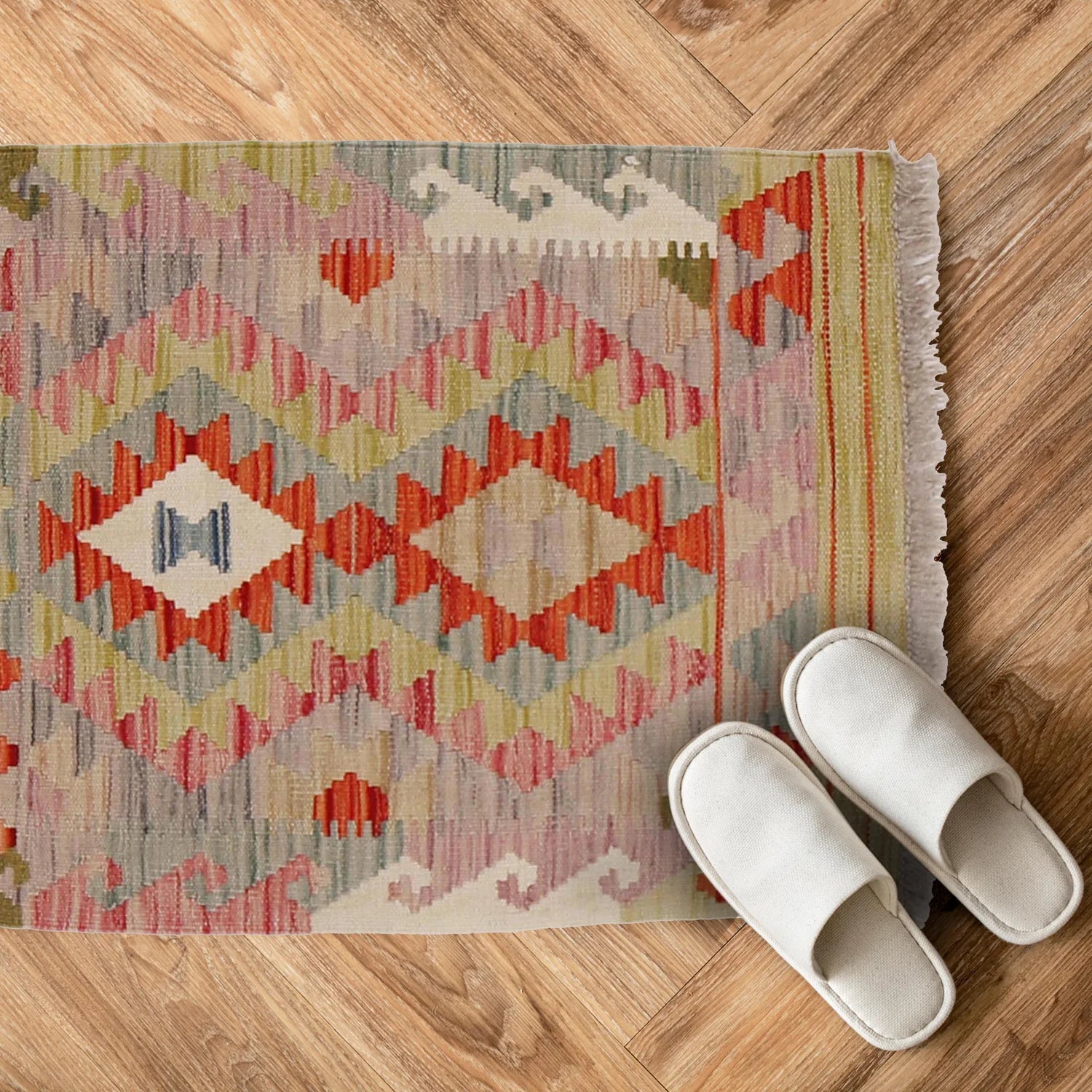 Handmade Natural Wool Kilim Rug 61 × 86 cm – No. Y31825