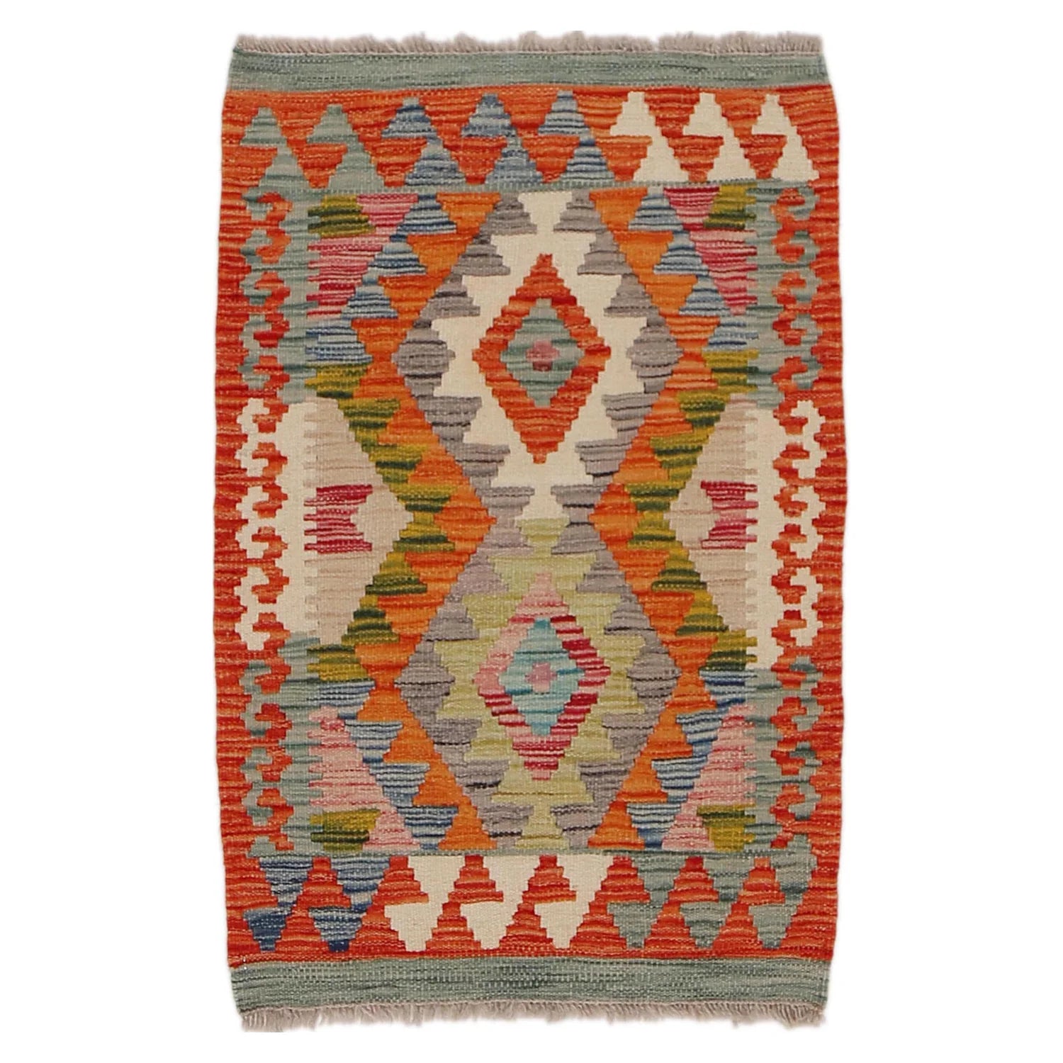 Handmade Natural Wool Kilim Rug 58 × 86 cm – No. Y31829
