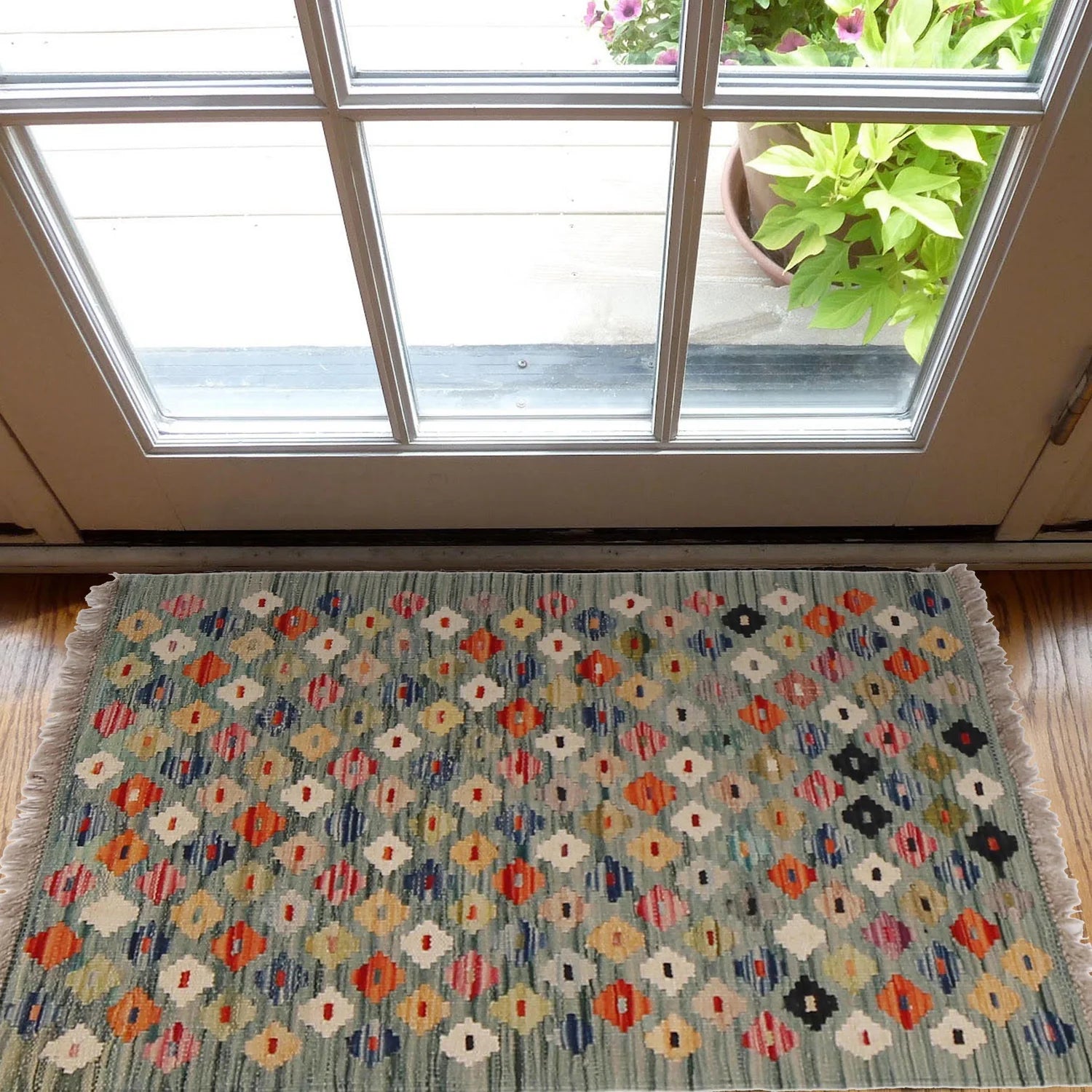 Handmade Natural Wool Kilim Rug 56 × 89 cm – No. Y31898