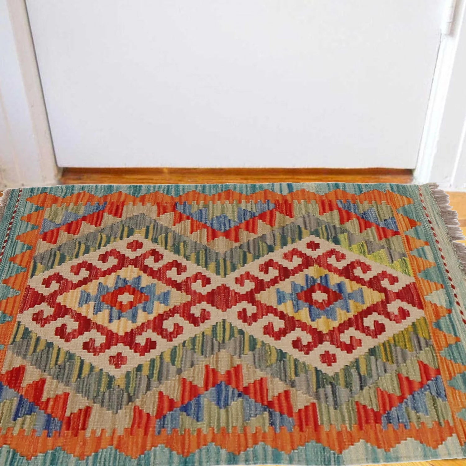 Handmade Natural Wool Kilim Rug 58 × 87 cm – No. Y31900