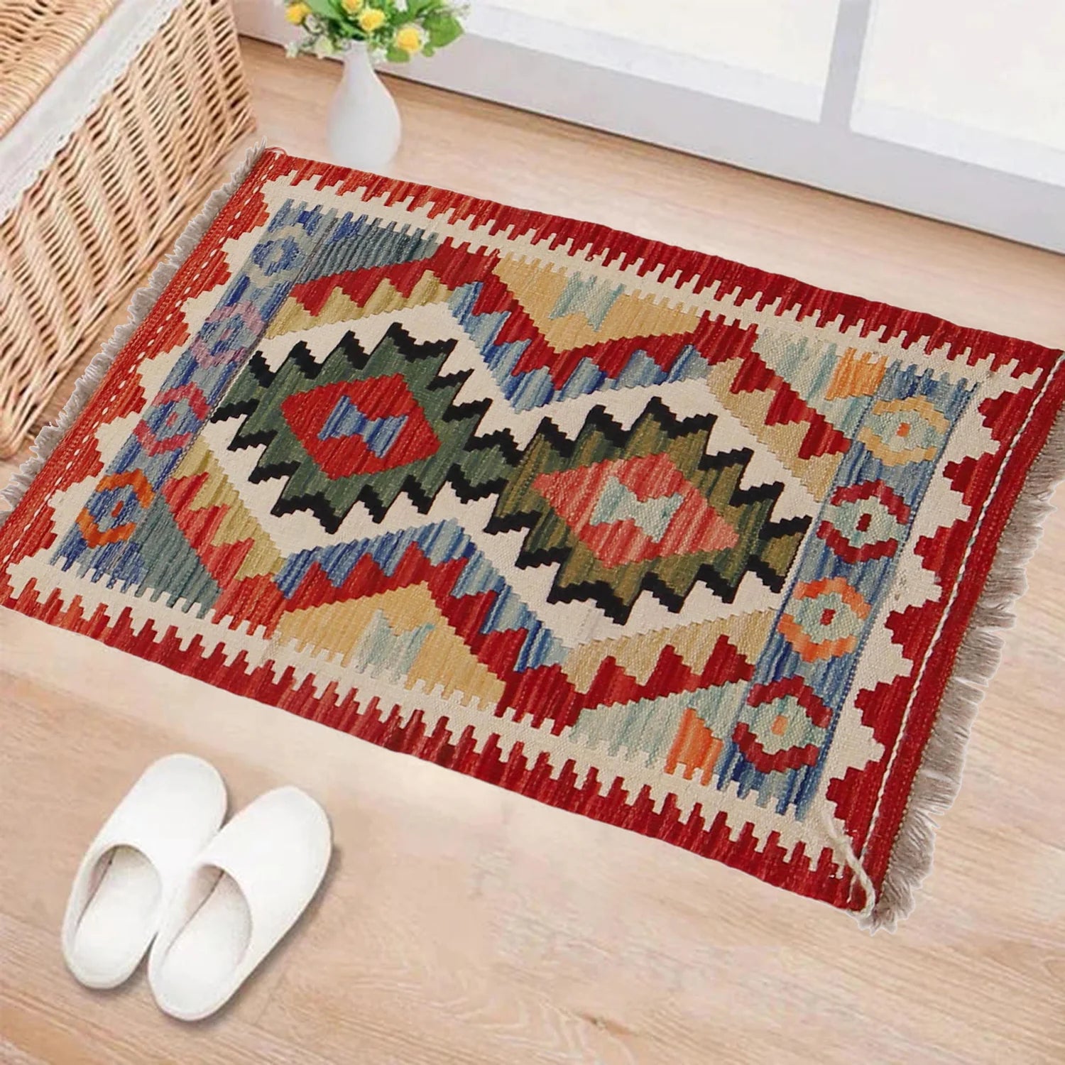 Handmade Natural Wool Kilim Rug 60 x 96 cm– No. Y31908